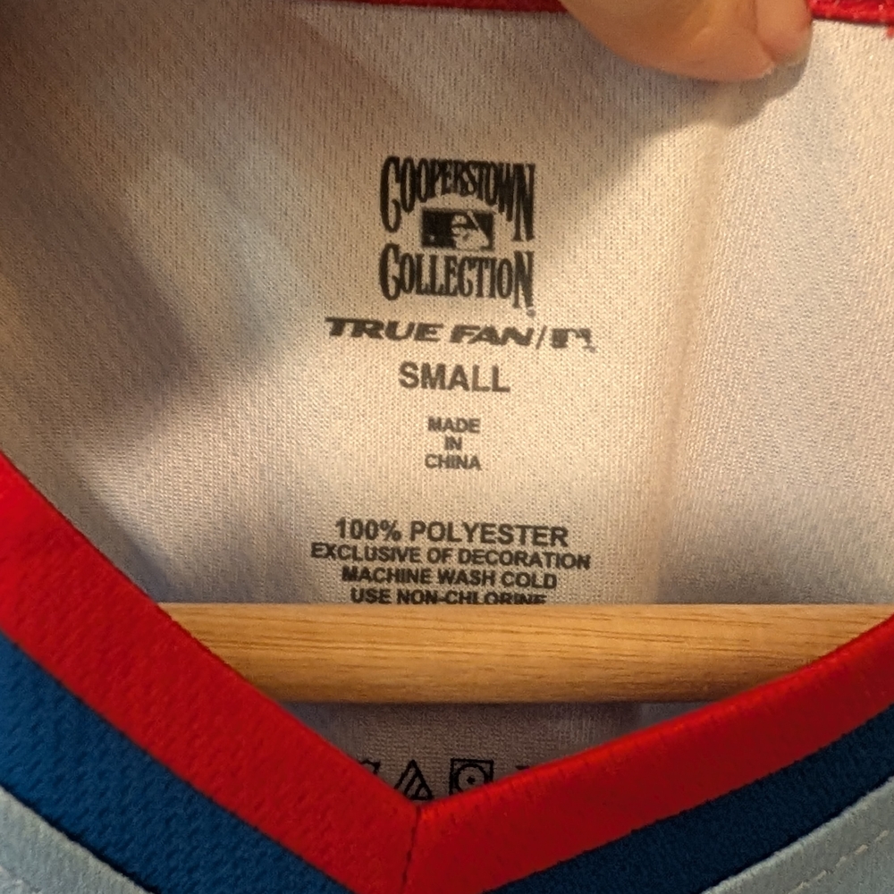 Texas Rangers Cooperstown Collection Blue and Red Sports Jersey Size Small - Picture 4 of 7